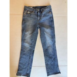 Gap Wmn  Mid Rise Split-Hem Vintage Slim Jeans Medium Wash Size 26 Sz 2 Petite